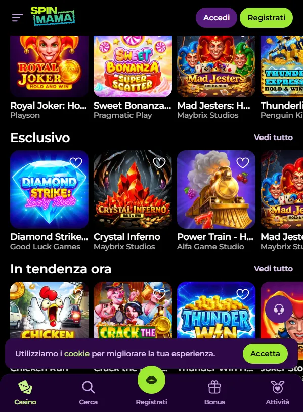 SpinMama App Mobile - Casino su iOS e Android