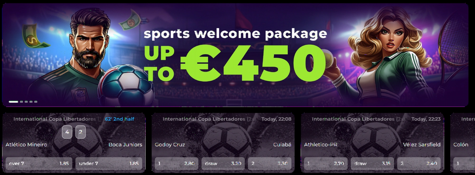 Sezione scommesse sportive SpinMama